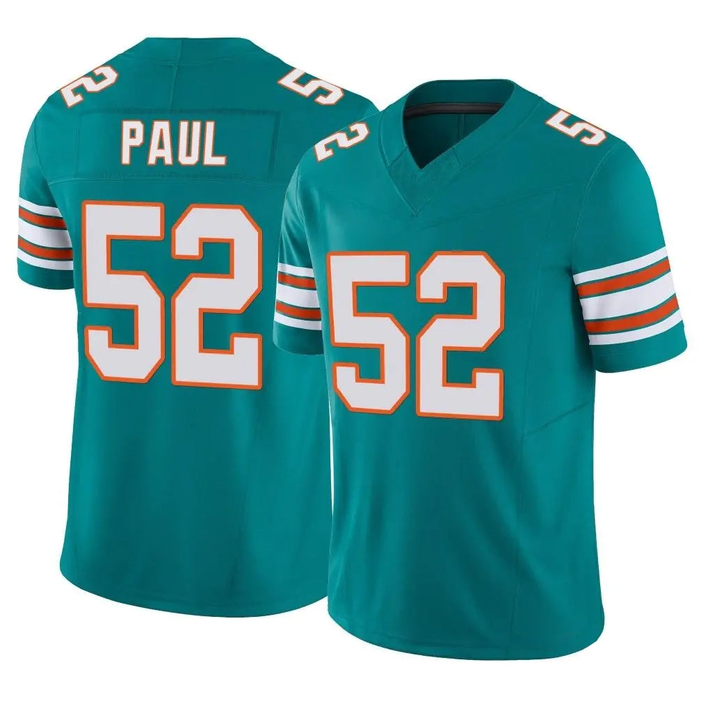 Fenge M.Dolphins #52 Patrick Paul Player Aqua Limited Alternate Vapor F.U.S.E. Home Game Stitched Jerseys
