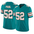 Fenge M.Dolphins #52 Patrick Paul Player Aqua Limited Alternate Vapor F.U.S.E. Home Game Stitched Jerseys