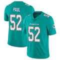 Fenge M.Dolphins #52 Patrick Paul Player Aqua Limited Vapor Untouchable Home Game Stitched Jerseys
