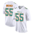 Fenge M.Dolphins #55 Aaron Brewer Player White Fashion Home Game Stitched Jerseys