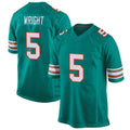 Fenge M.Dolphins #5 Jaylen Wright Player Aqua Alternate Home Game Stitched Jerseys