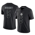 Fenge M.Dolphins #5 Jaylen Wright Player Black Reflective Limited Game Stitched Jerseys