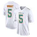 Fenge M.Dolphins #5 Jaylen Wright Player White Fashion Home Game Stitched Jerseys