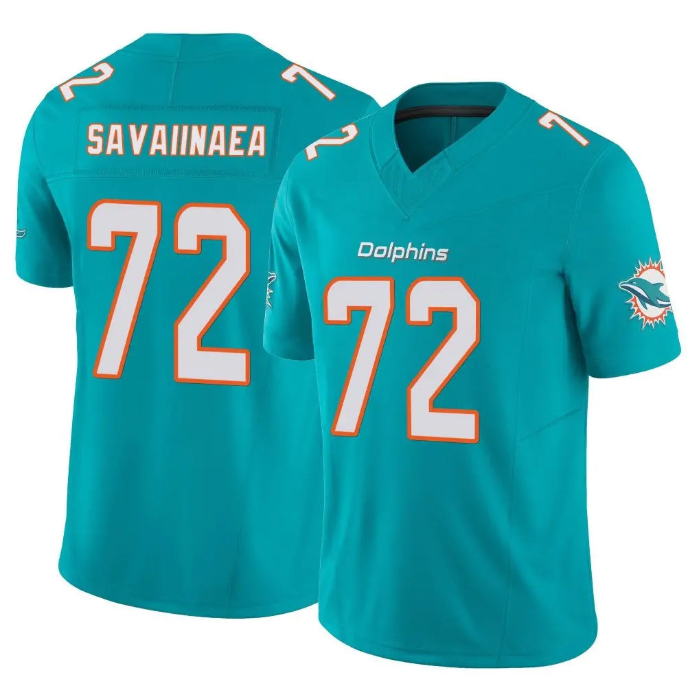 Fenge M.Dolphins #72 Jonah Savaiinaea Player Aqua Limited Vapor F.U.S.E. Home Game Stitched Jerseys