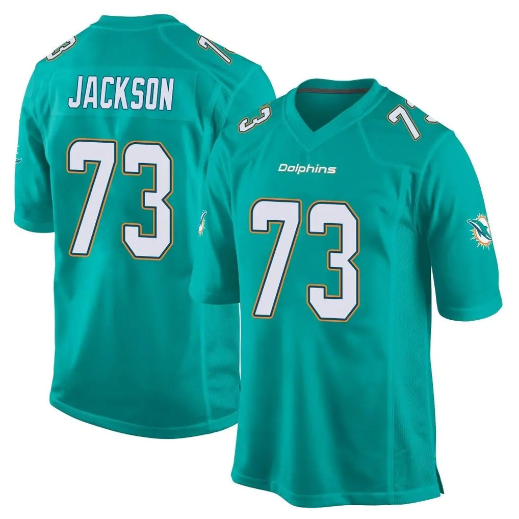 Fenge M.Dolphins #73 Austin Jackson Player Aqua Team Color Home Game Stitched Jerseys