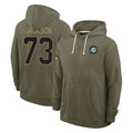 Fenge M.Dolphins #73 Austin Jackson Player Olive Salute to Service Pullover Hoodies Limited Stitched Jerseys