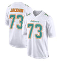 Fenge M.Dolphins #73 Austin Jackson Player White Fashion Home Game Stitched Jerseys
