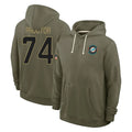 Fenge M.Dolphins #74 Kadyn Proctor Player Olive Salute to Service Pullover Hoodies Limited Stitched Jerseys