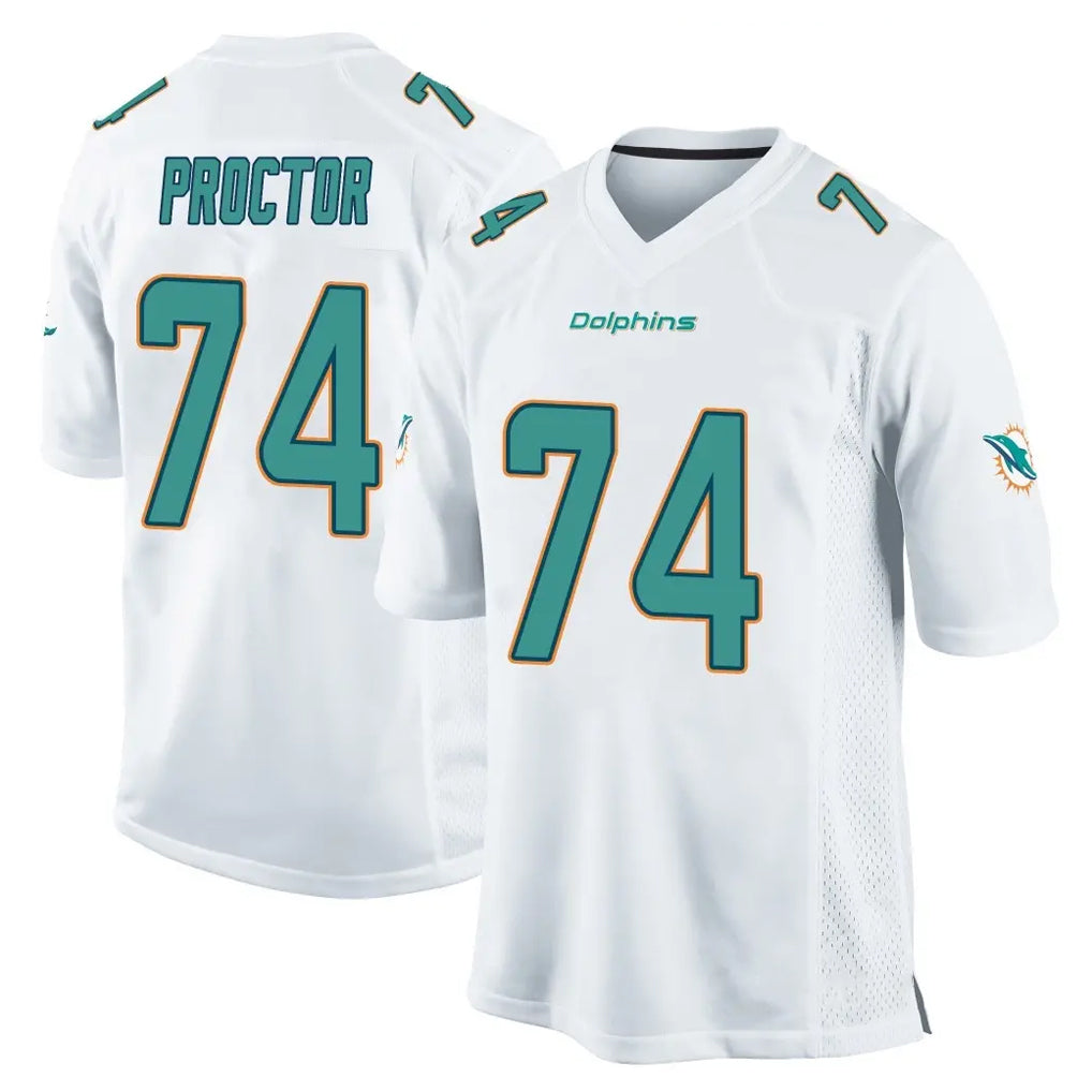 Fenge M.Dolphins #74 Kadyn Proctor Player White Home Game Stitched Jerseys
