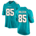 Fenge M.Dolphins #85 Greg Dulcich Player Aqua Home Game Stitched Jerseys