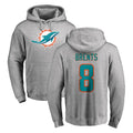 Fenge M.Dolphins #8 JuJu Brents Player Gray LOGO Pullover Hoodies Limited Stitched Jerseys