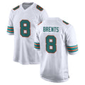 Fenge M.Dolphins #8 JuJu Brents Player White Limited Home Game Stitched Jerseys