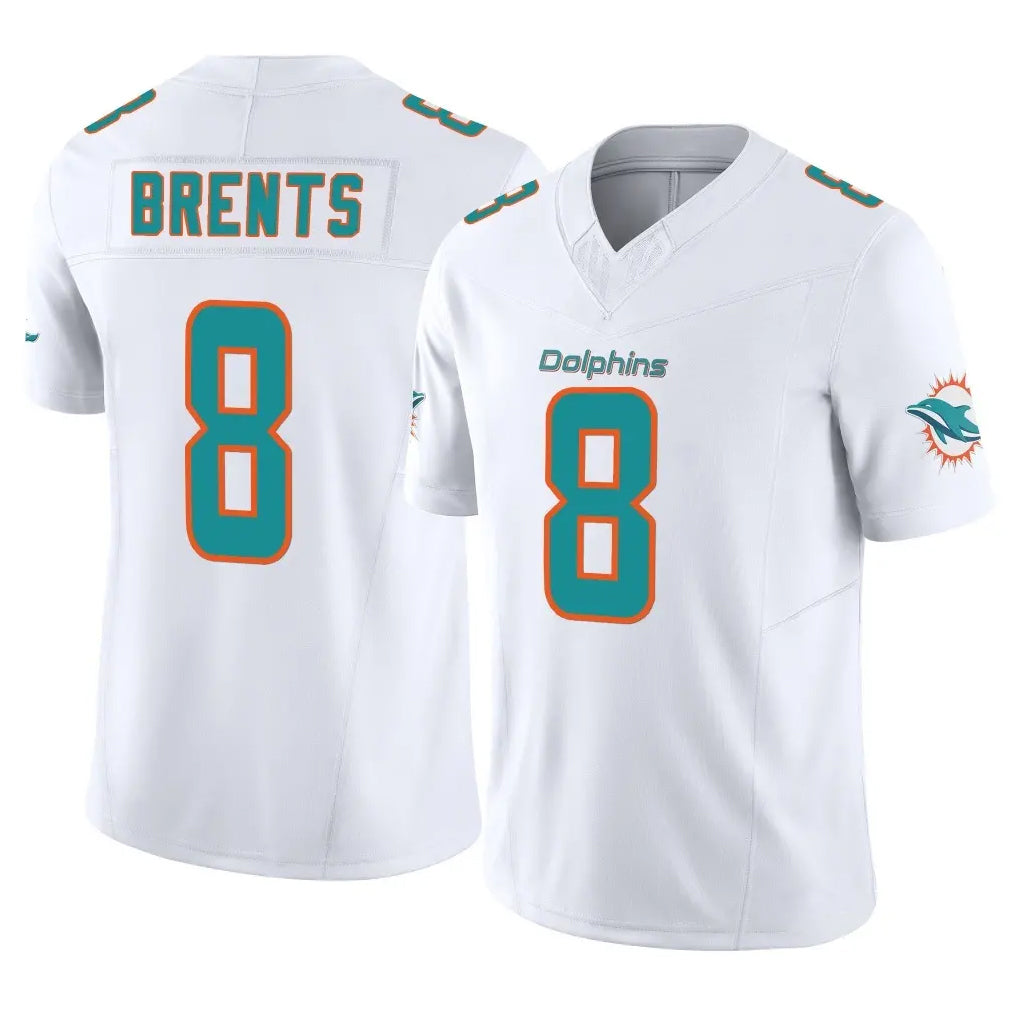 Fenge M.Dolphins #8 JuJu Brents Player White Limited Vapor F.U.S.E. Home Game Stitched Jerseys