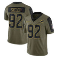 Fenge M.Dolphins #92 Zach Sieler Player Olive Salute To Service Limited Game Stitched Jerseys
