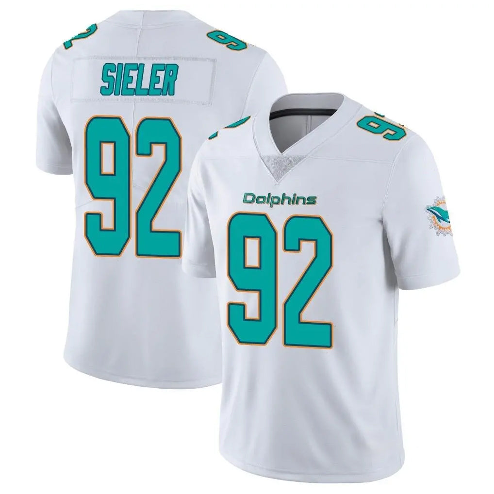 Fenge M.Dolphins #92 Zach Sieler Player White Limited Vapor Untouchable Home Game Stitched Jerseys
