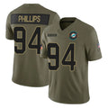 Fenge M.Dolphins #94 Jordan Phillips Player Olive 2025 Salute To Service Limited Game Stitched Jerseys