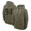 Fenge M.Dolphins #94 Jordan Phillips Player Olive Salute to Service Pullover Hoodies Limited Stitched Jerseys