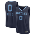 Fenge M.Grizzlies #0 Jaylen Wells Navy Fast Break Replica Player Stitched Jerseys- Icon Edition