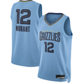 Fenge M.Grizzlies #12 Ja Morant Jordan Brand Light Blue Swingman Stitched Jerseys- Statement Edition