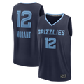 Fenge M.Grizzlies #12 Ja Morant Navy Fast Break Replica Player Stitched Jerseys- Icon Edition