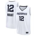 Fenge M.Grizzlies #12 Ja Morant White Fast Break Replica Player Stitched Jerseys- Association Edition