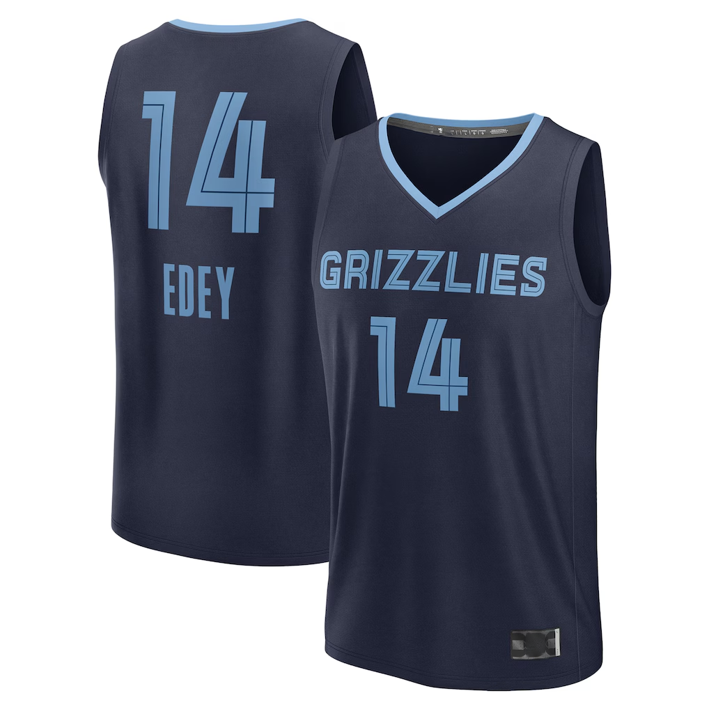 Fenge M.Grizzlies #14 Zach Edey Navy Draft Fast Break Player Stitched Jerseys- Icon Edition