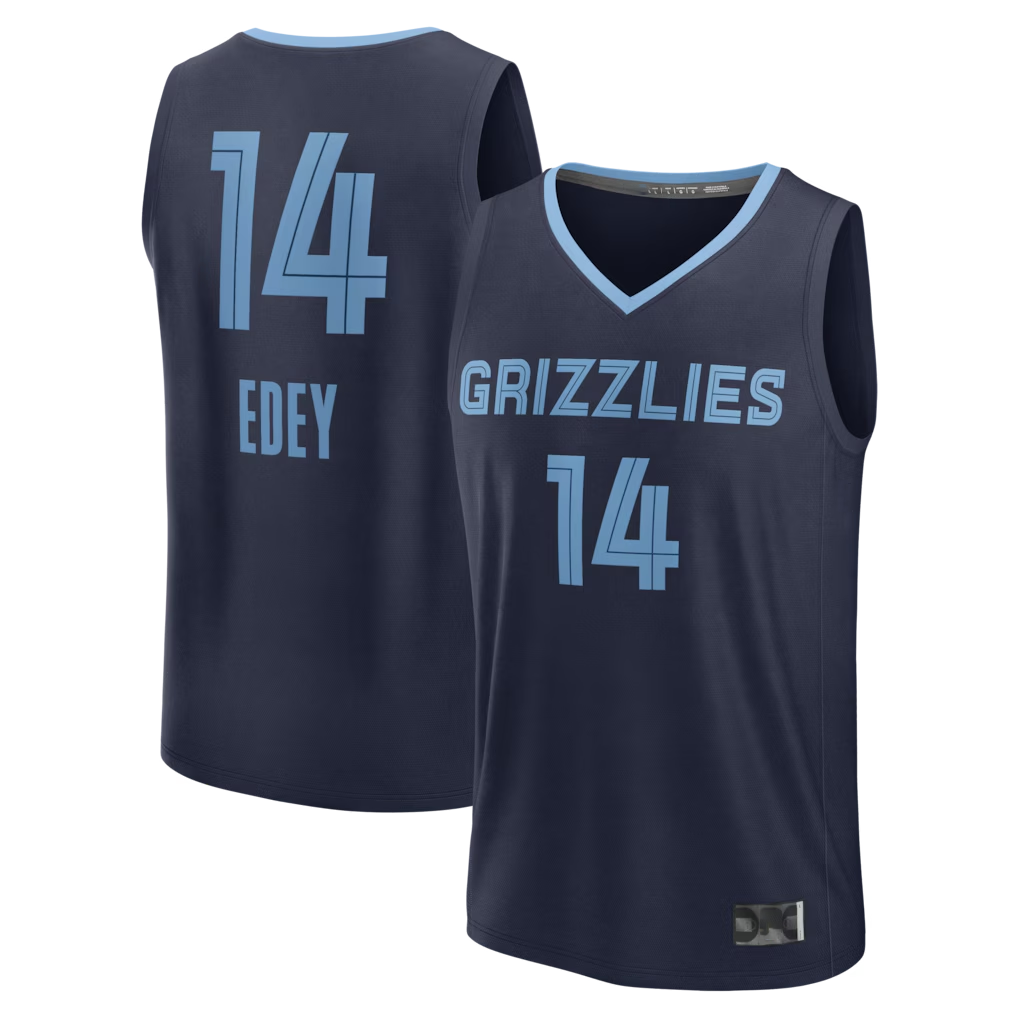 Fenge M.Grizzlies #14 Zach Edey Navy Fast Break Replica Stitched Jerseys- Icon Edition