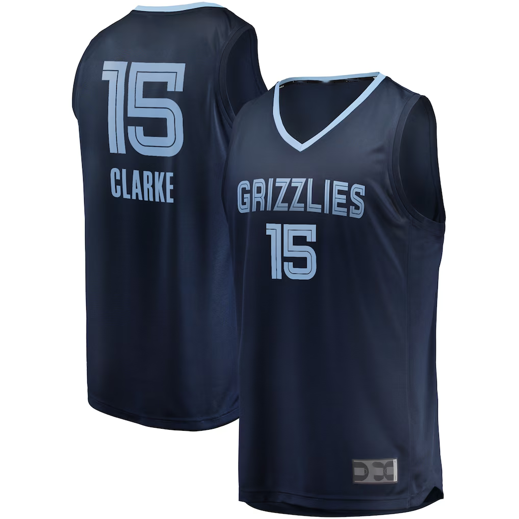 Fenge M.Grizzlies #15 Brandon Clarke Navy Fast Break Replica Stitched Jerseys- Icon Edition