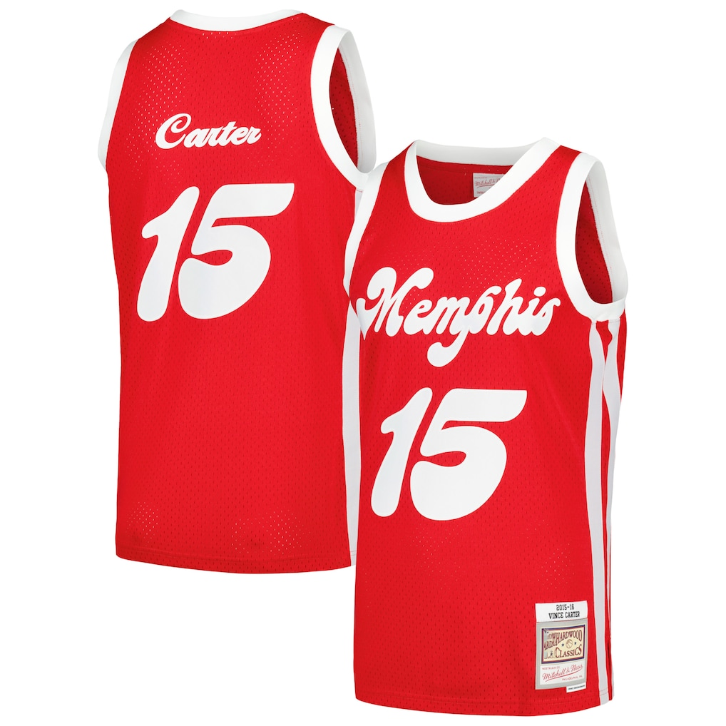 Fenge M.Grizzlies #15 Vince Carter Mitchell & Ness Red 2015-2016 Hardwood Classics Swingman Stitched Jerseys