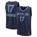 Fenge M.Grizzlies #17 Yuki Kawamura Navy Fast Break Replica Player Stitched Jerseys- Icon Edition