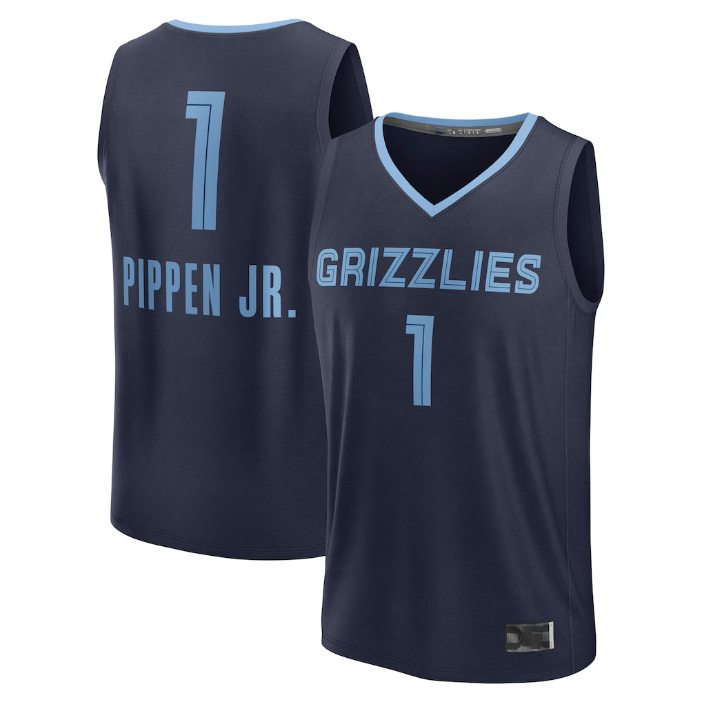 Fenge M.Grizzlies #1 Scotty Pippen Jr. Navy Fast Break Replica Player Stitched Jerseys- Icon Edition