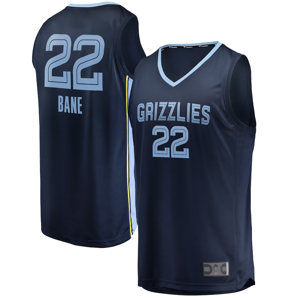 Fenge M.Grizzlies #22 Desmond Bane Navy Fast Break Replica Stitched Jerseys- Icon Edition