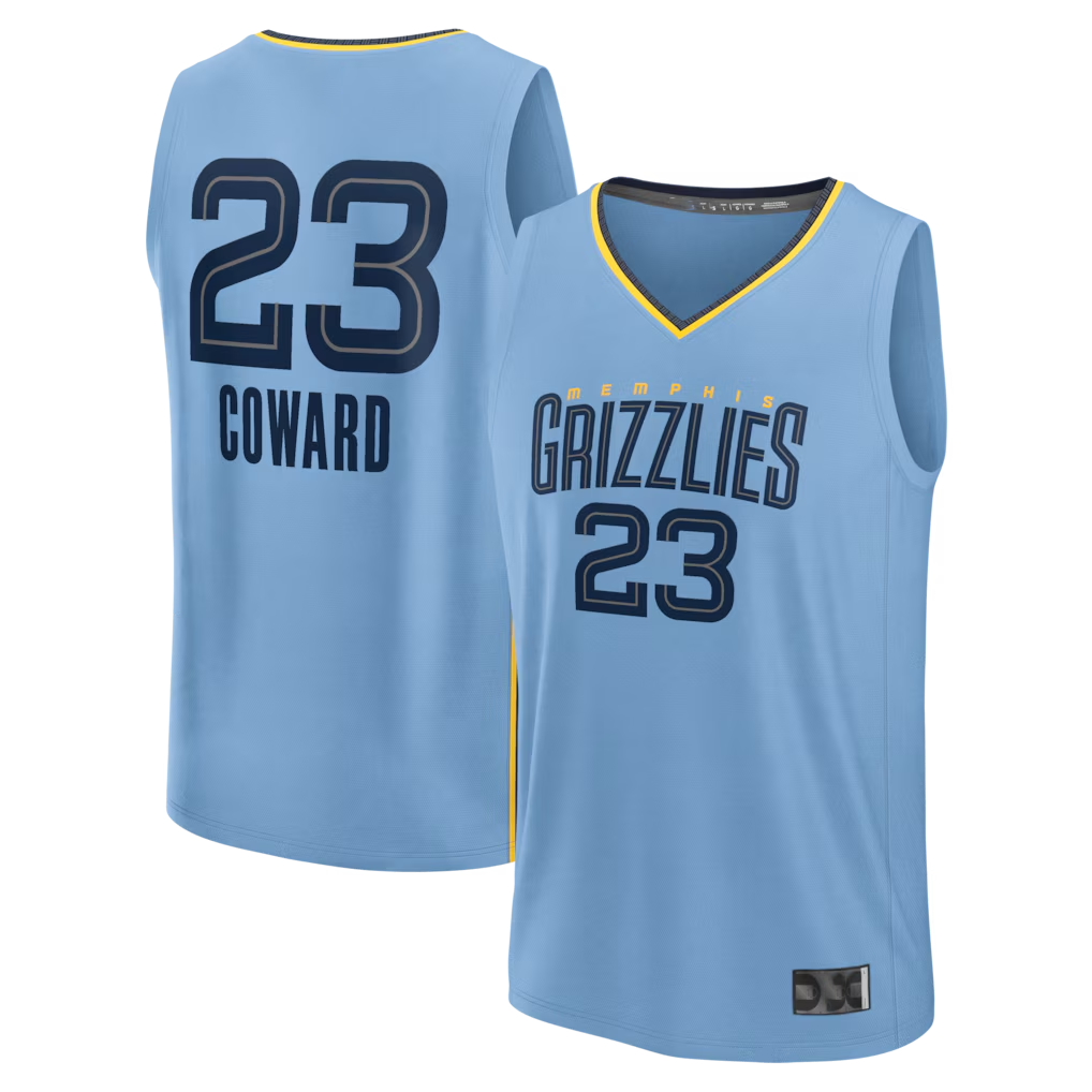 Fenge M.Grizzlies #23 Cedric Coward Light Blue Fast Break Replica Player Stitched Jerseys- Statement Edition