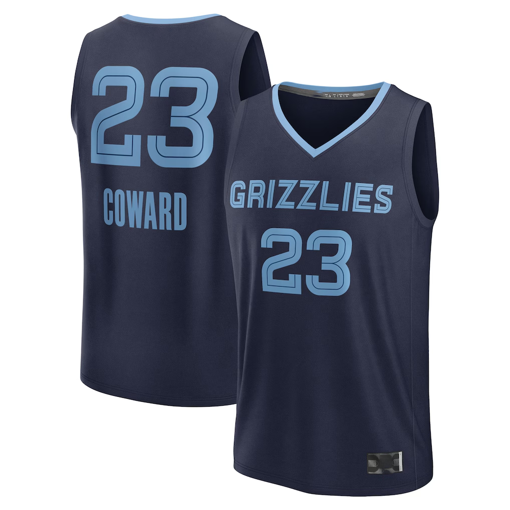Fenge M.Grizzlies #23 Cedric Coward Navy Draft First Round Pick Fast Break Replica Stitched Jerseys- Icon Edition