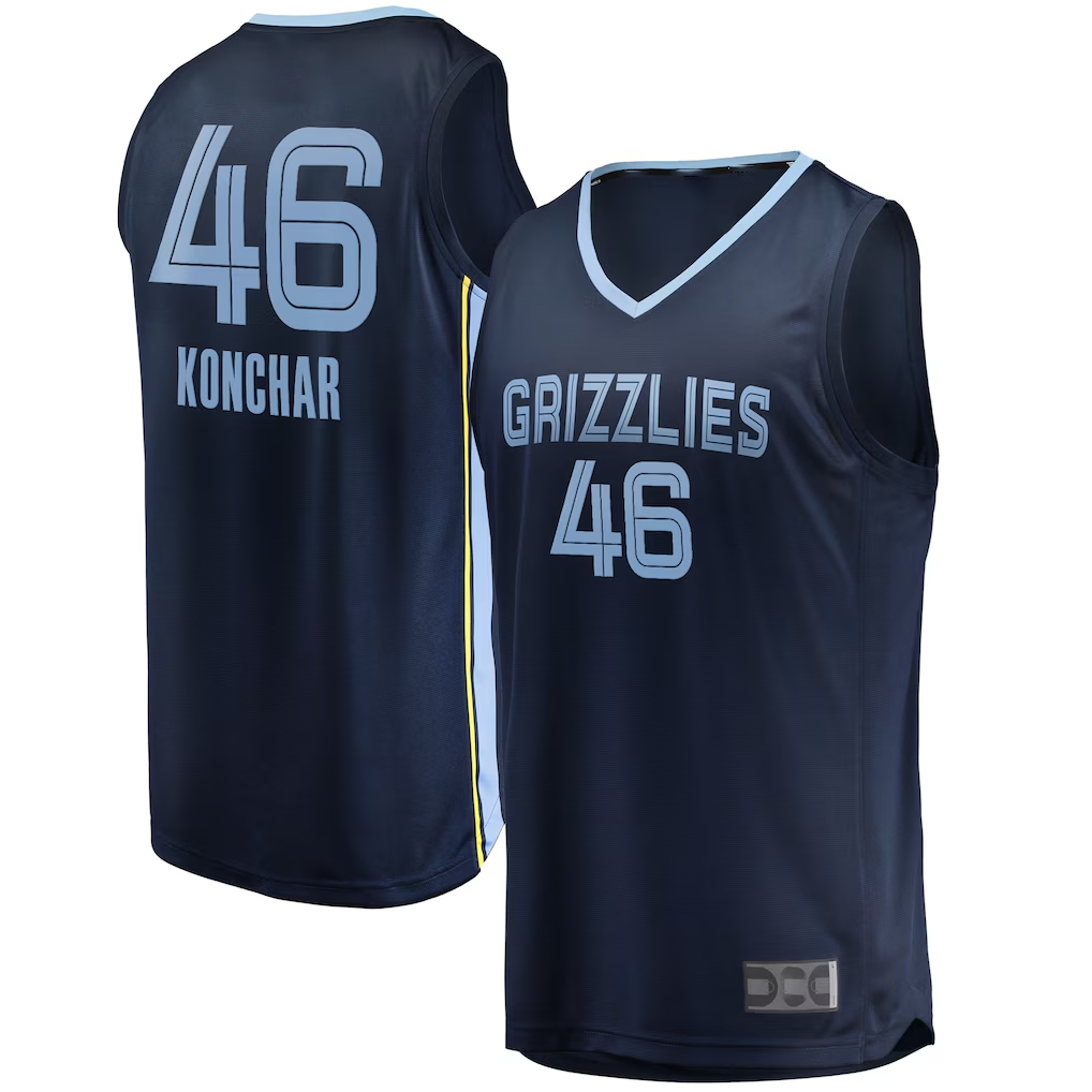 Fenge M.Grizzlies #46 John Konchar Navy Fast Break Replica Stitched Jerseys- Icon Edition