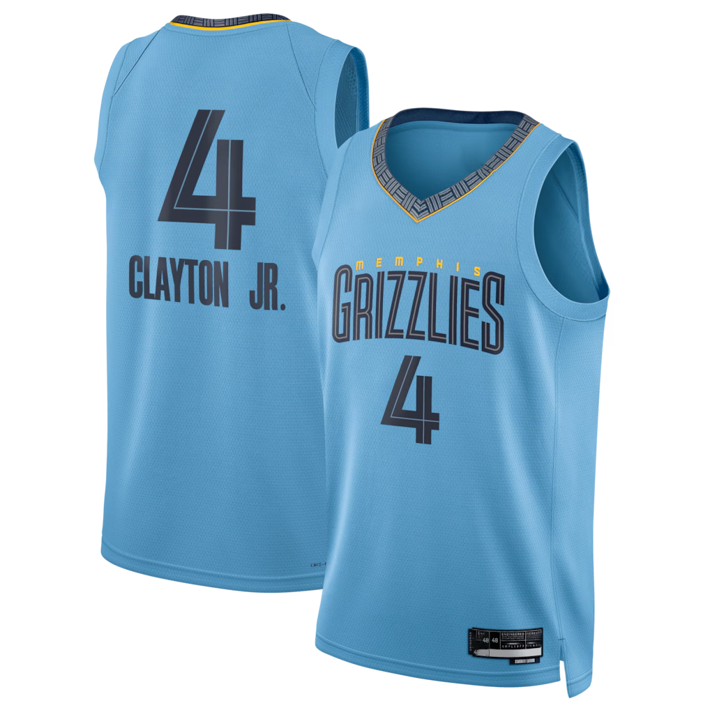 Fenge M.Grizzlies #4 Walter Clayton Jr. Light Blue Swingman Stitched Jerseys- Statement Edition