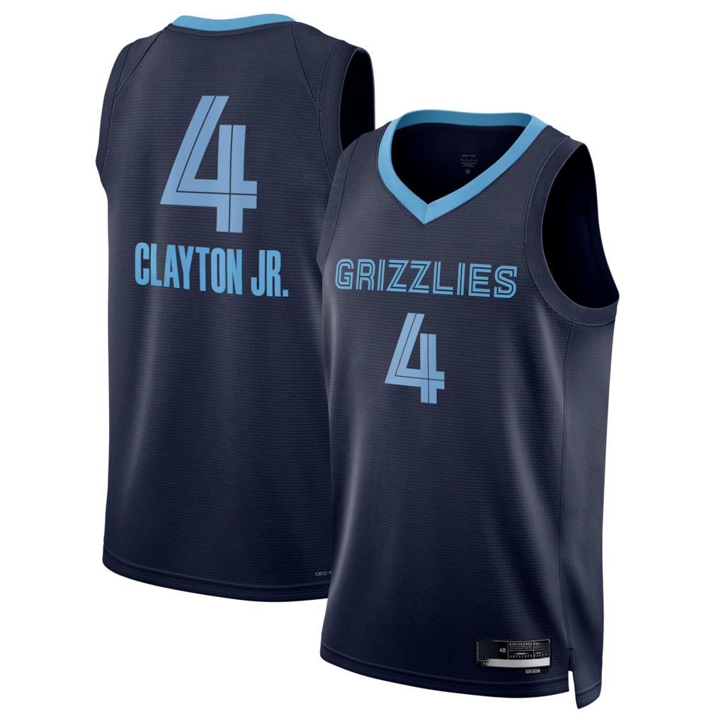 Fenge M.Grizzlies #4 Walter Clayton Jr. Navy Swingman Stitched Jerseys- Icon Edition