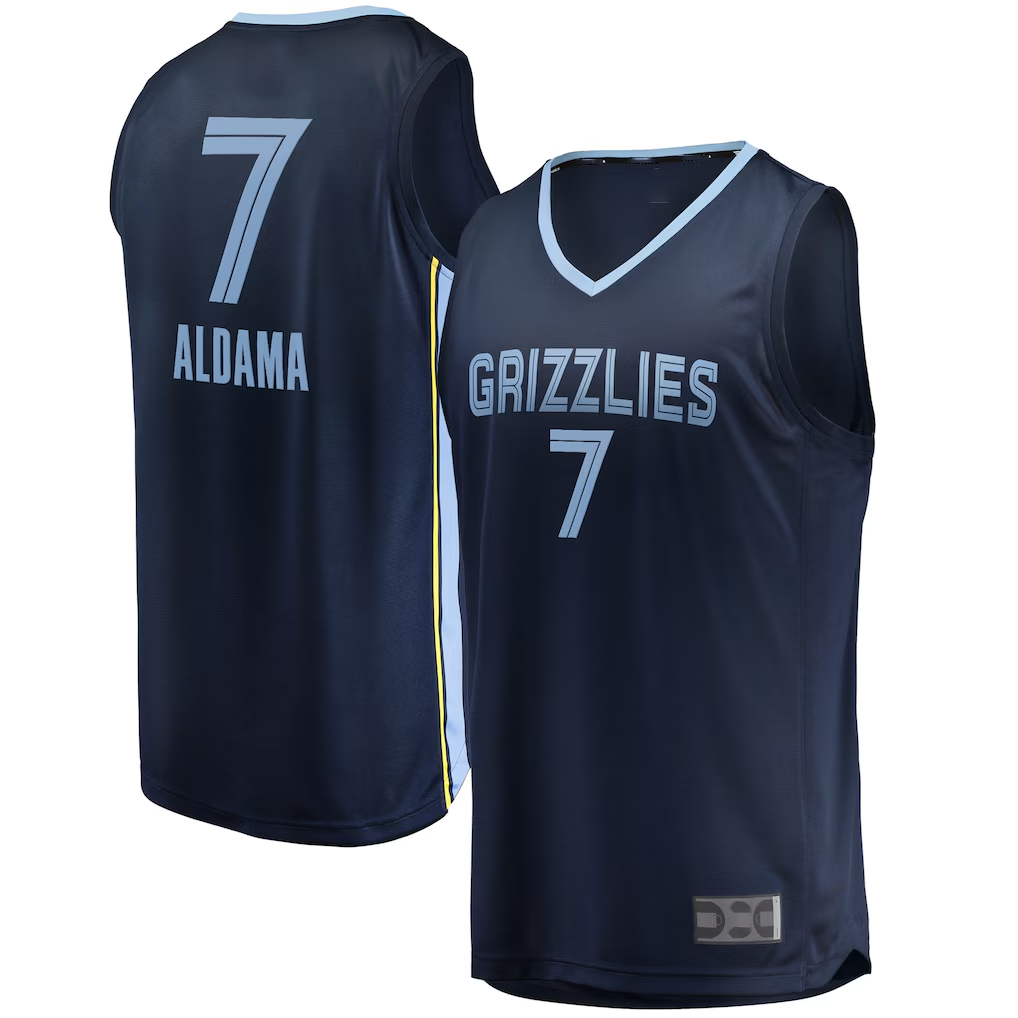 Fenge M.Grizzlies #7 Santi Aldama Navy Fast Break Replica Stitched Jerseys- Icon Edition