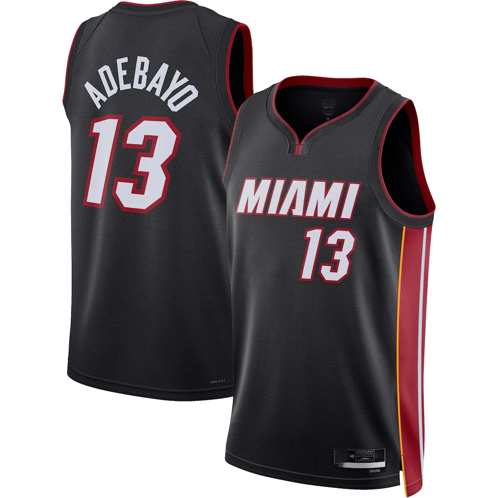 Fenge M.Heat #13 Bam Adebayo kounmpo Black Fast Break Jerseys - Icon Edition