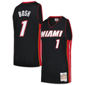 Fenge M.Heat #1 Chris Bosh Mitchell & Ness Black 2012-13 Hardwood Classics Swingman Jerseys