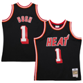 Fenge M.Heat #1 Chris Bosh Mitchell & Ness Black 2013-14 Hardwood Classics Swingman Jerseys