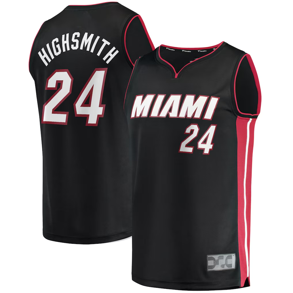 Fenge M.Heat #24 Haywood Highsmith Black 2021-2022 Fast Break Replica Jerseys - Icon Edition