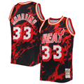 Fenge M.Heat #33 Alonzo Mourning Mitchell & Ness Black 1996-1997 Hardwood Classics Marble Swingman Jerseys
