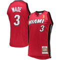Fenge M.Heat #3 Dwyane Wade Mitchell & Ness Red 2005-06 Hardwood Classics Authentic Jerseys