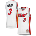 Fenge M.Heat #3 Dwyane Wade Mitchell & Ness White 2005-06 Hardwood Classics Swingman Jerseys