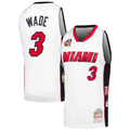 Fenge M.Heat #3 Dwyane Wade Mitchell & Ness White Hall of Fame Class of 2023 Throwback Swingman Jerseys