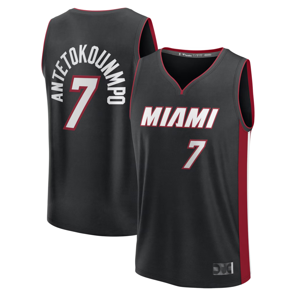 Fenge M.Heat #7 Giannis Antetokounmpo Black Fast Break Jerseys - Icon Edition