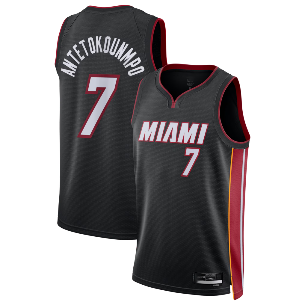 Fenge M.Heat #7 Giannis Antetokounmpo Black Swingman Jerseys - Icon Edition