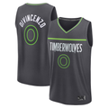 Fenge M.Timberwolves #0 Donte DiVincenzo Charcoal Fast Break Replica Player Stitched Jerseys - Statement Edition