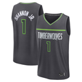 Fenge M.Timberwolves #1 Terrence Shannon Jr. Anthracite Fast Break Replica Stitched Jerseys - Statement Edition